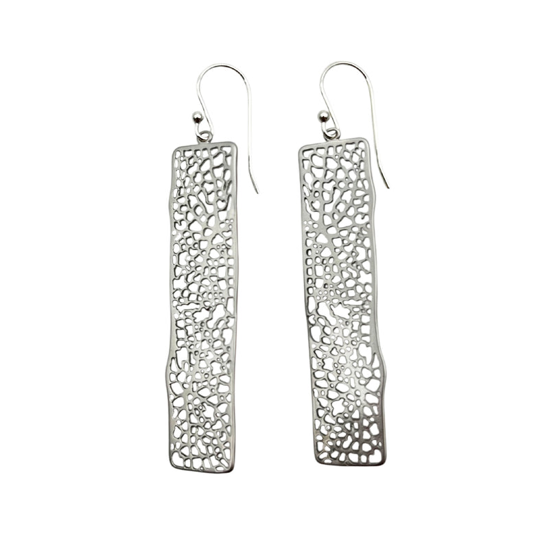 Cheryl Sheppard "Organic Cut Work Rectangular Drops" Earrings