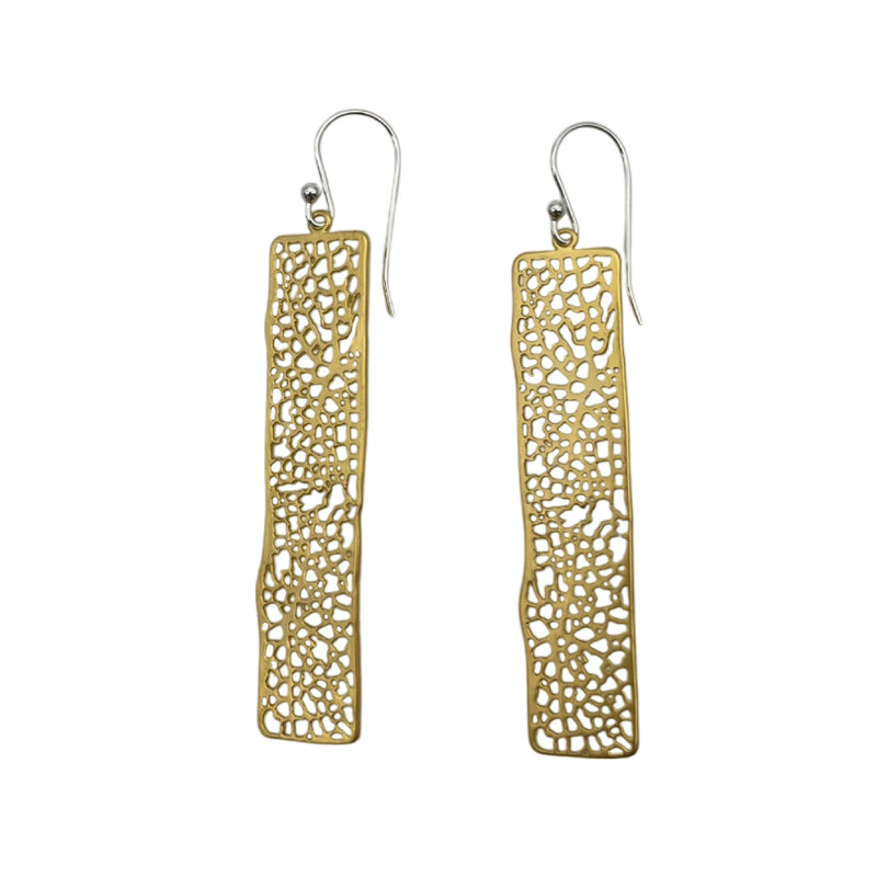 Cheryl Sheppard "Organic Cut Work Rectangular Drops" Earrings