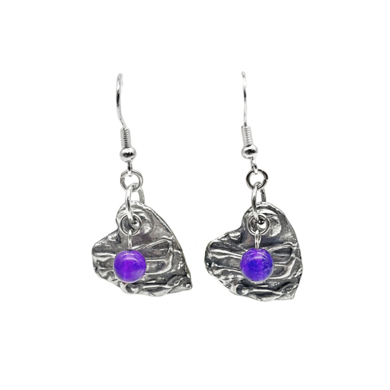 Artistic Preservation Hearts & Amethysts Earrings