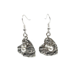 Artistic Preservation Hearts & White Pearl Earrings