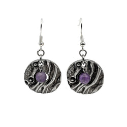 Artistic Preservation Circles & Amethyst Earrings