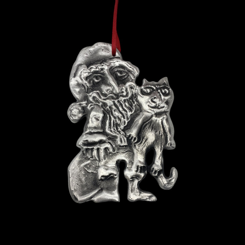 Santa & Cat Ornament