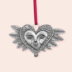 Leandra Drumm "Winged Heart Face" Ornament