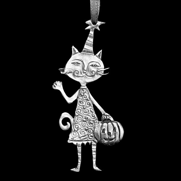 Leandra Drumm "Cat with Pumpkin" Ornament