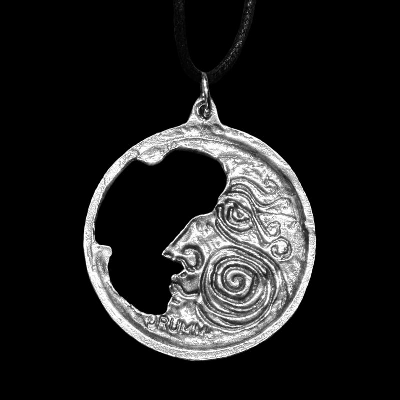 Round Cut-Out Moon Pendant