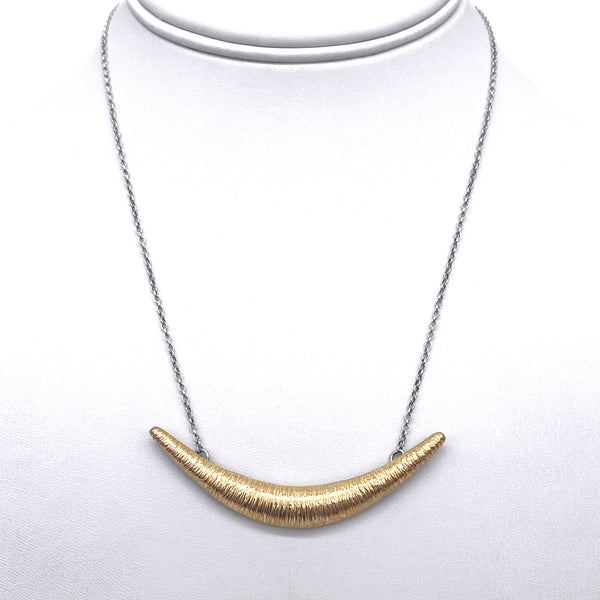 Mediterranean Artists Golden Crescent Necklace