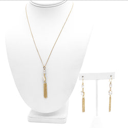 Mediterranean Artists Golden Tassels Cubic Zirconia Set