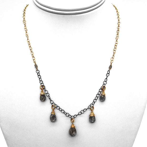 A Stone's Throw Rutilated Quartz Tears Necklace