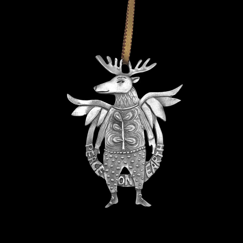 Leandra Drumm "Peace on Earth Moose" Ornament