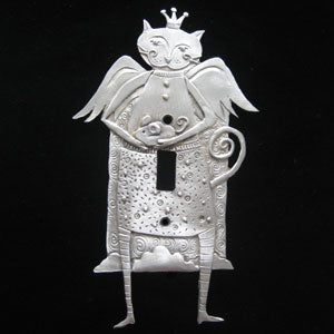 Leandra Drumm Cat Angel Switchplate